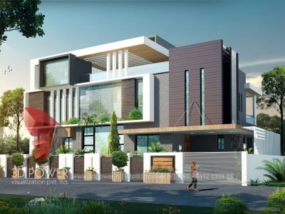 impressive 3d archtectural rendering design for bungalow day view